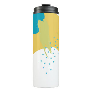Farbiger Memphis-Designhintergrund Vintag80er, 90e Thermosbecher