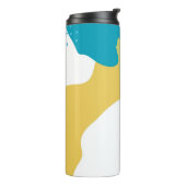 Farbiger Memphis-Designhintergrund Vintag80er, 90e Thermosbecher (Nach links gedreht)