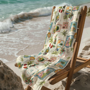 Farbiger mexikanischer Reisemonogramm-Druck Strandtuch