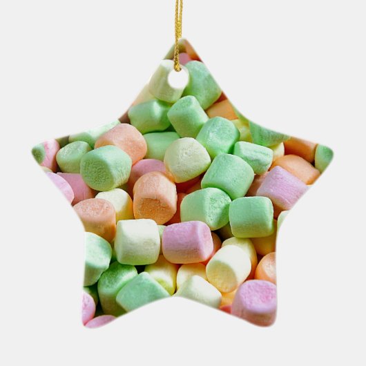 Farbiger Mini-Marshmallow-Druck Keramikornament (Vorne)