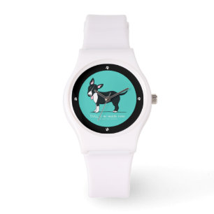 Farbiger MiniaturBullterrier-zweiter Vorname Armbanduhr
