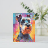 Farbiger Miniature Schnauzer Postkarte (Stehend Vorderseite)