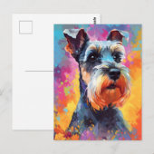 Farbiger Miniature Schnauzer Postkarte (Vorne/Hinten)