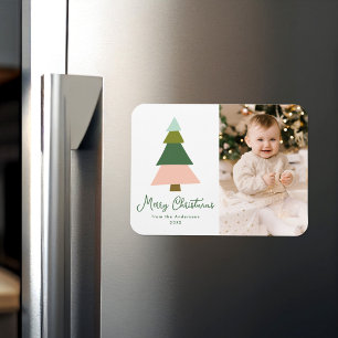 Farbiger moderner Weihnachtsbaum-Foto Magnet