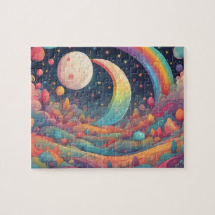 Farbiger Mond Puzzle