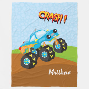 Farbiger Monsterwagen Fleecedecke