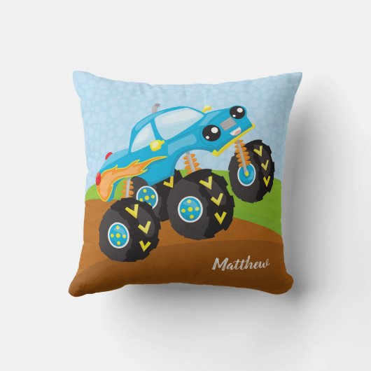 Farbiger Monsterwagen Kissen (Rückseite)