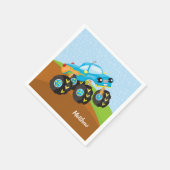 Farbiger Monsterwagen Serviette (Ecke)