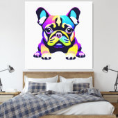 Farbiger Mops Hund Welpe Leinwanddruck (Insitu (Schlafzimmer))
