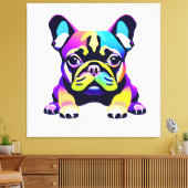 Farbiger Mops Hund Welpe Leinwanddruck (Insitu (Wohnzimmer))