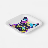 Farbiger Mops Hund Welpe Pappteller (Gewinkelt)