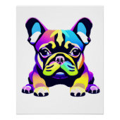 Farbiger Mops Hund Welpe Poster (Vorderseite)