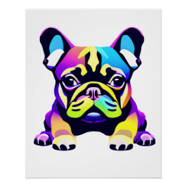 Farbiger Mops Hund Welpe Poster