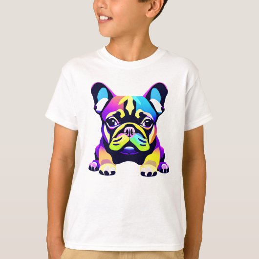 Farbiger Mops Hund Welpe T-Shirt (Vorderseite)