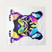 Farbiger Mops Hund Welpe Wandteppich (Vorderseite (Horizontal))