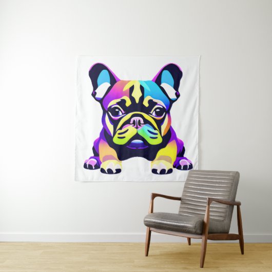 Farbiger Mops Hund Welpe Wandteppich (Beispiel)