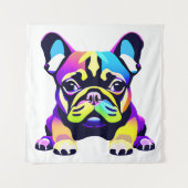 Farbiger Mops Hund Welpe Wandteppich (Vorderseite)