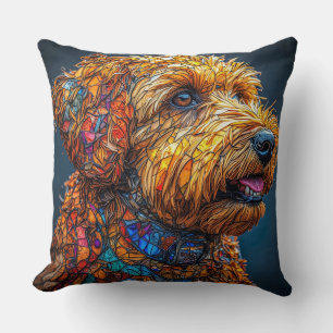 Farbiger Mosaik-Hund Kissen