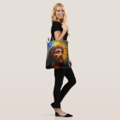 Farbiger Mosaik Jesus Tasche (Am Model)