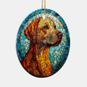 Farbiger Mosaikhund Keramik Ornament (Rechts)
