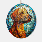 Farbiger Mosaikhund Keramik Ornament (Links)