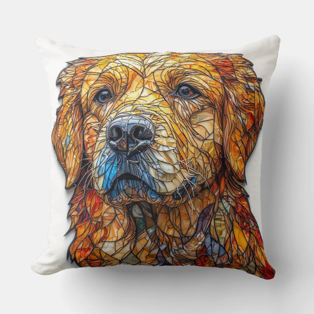 Farbiger Mosaikhund Kissen (Vorderseite)