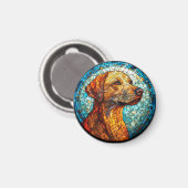 Farbiger Mosaikhund Magnet (Vorderseite/Rückseite)