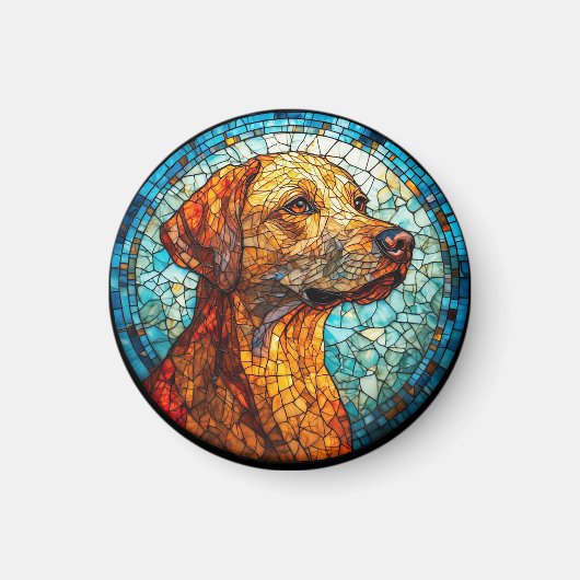 Farbiger Mosaikhund Magnet (Vorne)