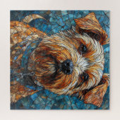 Farbiger Mosaikhund Puzzle (Horizontal)