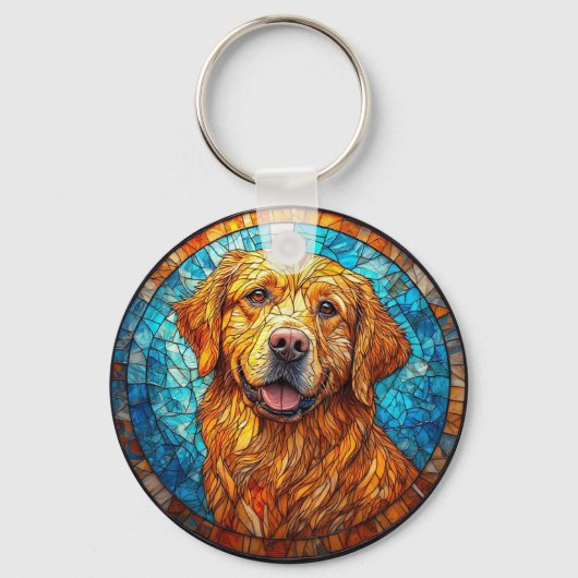 Farbiger Mosaikhund Schlüsselanhänger (Vorderseite)