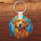 Farbiger Mosaikhund Schlüsselanhänger (Rückseite)