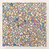 Farbiger Mosaikstein Glasuntersetzer (Vorderseite)