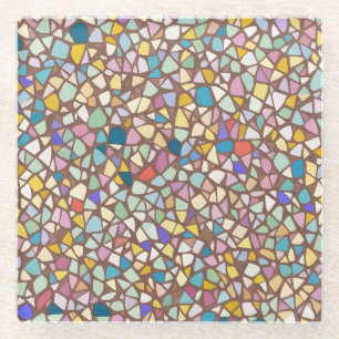 Farbiger Mosaikstein Glasuntersetzer