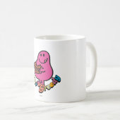 Farbiger Mr. Greedy beim Essen Kaffeetasse (VorderseiteRechts)