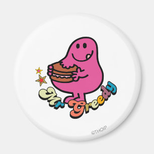 Farbiger Mr. Greedy beim Essen Magnet