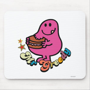 Farbiger Mr. Greedy beim Essen Mousepad