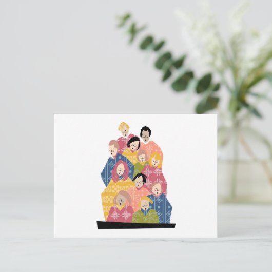 Farbiger Musterchor Postkarte (Stehend Vorderseite)