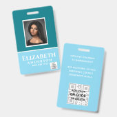 Farbiger Name des Fotos QR Scanning Barcode Ausweis (Vorder- & Rückseite)