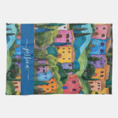 Farbiger Name des Musterskripts der Toskana Geschirrtuch (Horizontal)