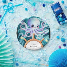 Farbiger Nauktopus zum Geburtstag Pappteller
