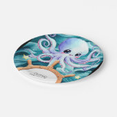 Farbiger Nauktopus zum Geburtstag Pappteller (Schrägansicht)