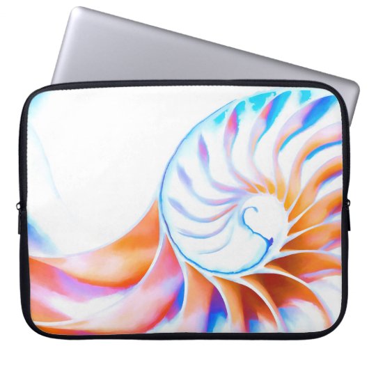 Farbiger Nautilus Laptopschutzhülle (Vorderseite)
