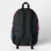 Farbiger Neon Heart Name Bedruckter Rucksack (Rückseite)