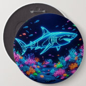 Farbiger Neonhai Button (Vorne & Hinten)