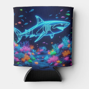 Farbiger Neonhai Dosenkühler