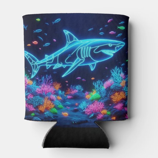 Farbiger Neonhai Dosenkühler (Rückseite)