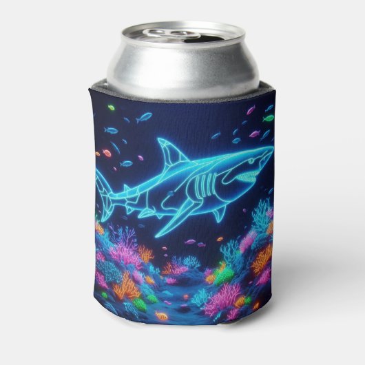 Farbiger Neonhai Dosenkühler (Kanne Rückseite)