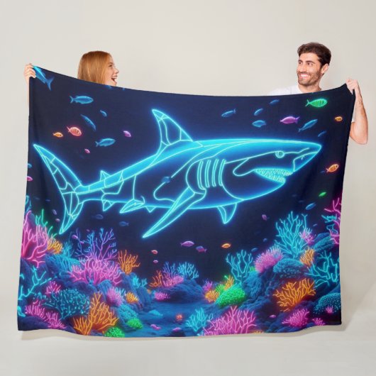 Farbiger Neonhai Fleecedecke (Beispiel)