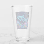Farbiger Neonhai Glas (Rückseite)