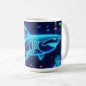 Farbiger Neonhai Kaffeetasse (VorderseiteRechts)